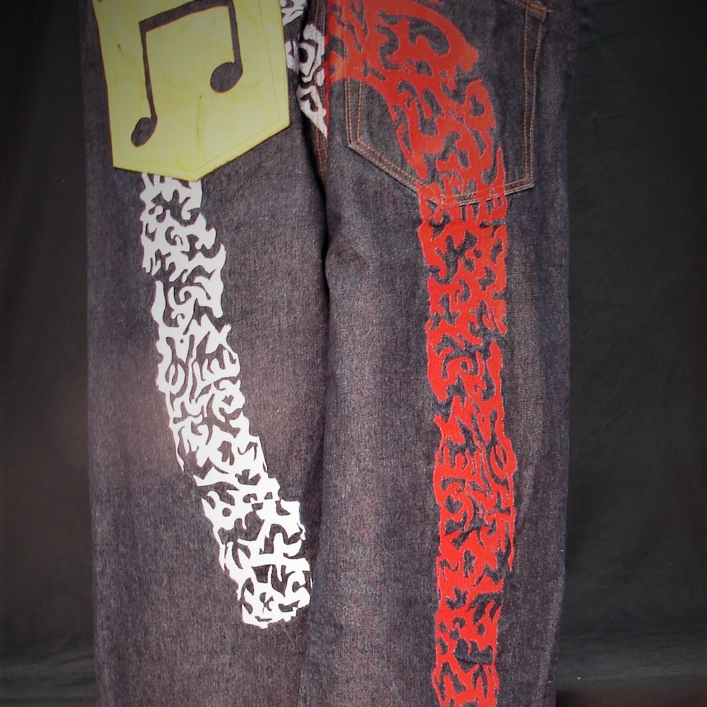 No. 2 Brand Men's Embroidered Jeans Size 38x32